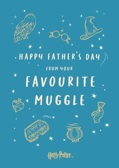 Cute Fathers Day Card - Favourite Muggle - Harry Potter created by Cardology