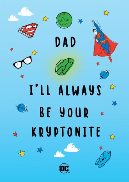 Cute Father's Day Card - Kryptonite - Superman created by Cardology