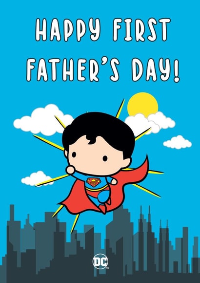 Cute Father's Day Card - First/1st - Superman created by Cardology