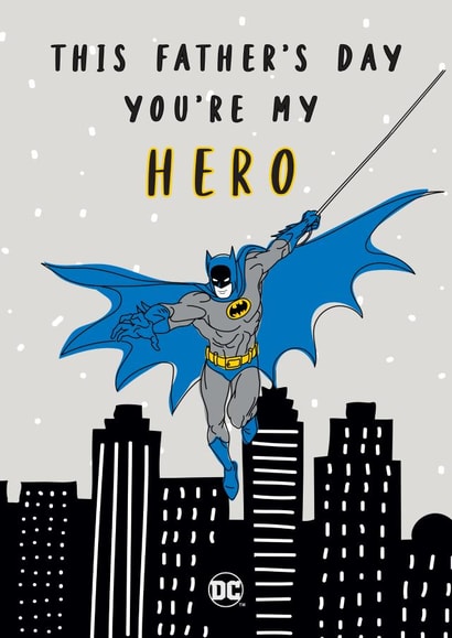 Cute Father's Day Card - You're my Hero - Batman created by Cardology
