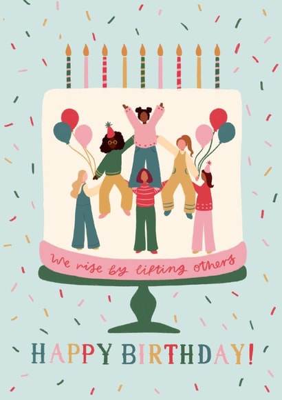 'We rise by lifting others' Happy Birthday Empowering Card created by Flourish Paperworks