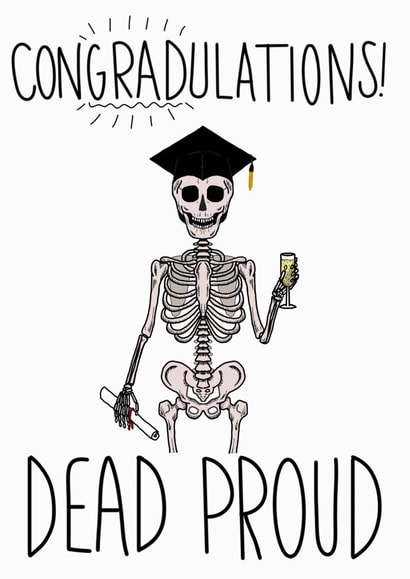 Funny skeleton graduation card created by Al_lustrations