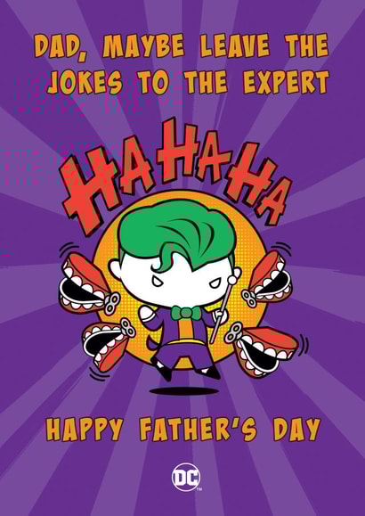 Funny Father's Day Card - The Joker - Dad Joke - Batman created by Cardology