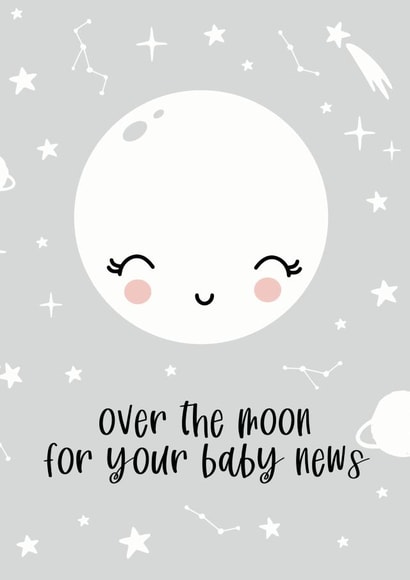 Over the moon for your baby news created by Creationery