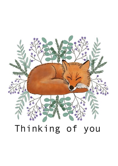 Thinking of you fox card created by Her Joyful Heart