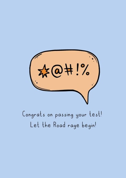 Road Rage Driving Test Pass Card created by Highgrove Cards