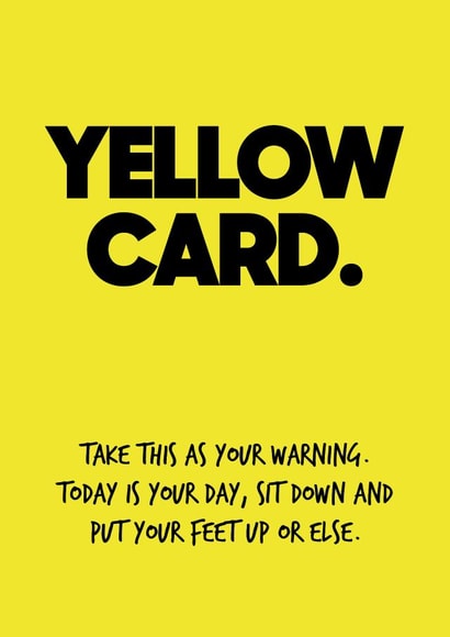 Yellow card. created by Quinton cards