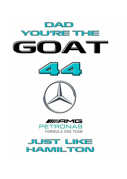 Mercedes Lewis Hamilton Formula One F1 Racing Birthday Fathers Day Card created by Wishabells Designs