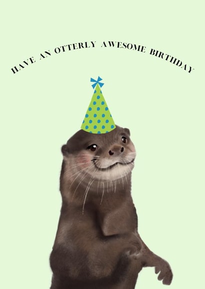 Otter birthday card created by Shadan Designs