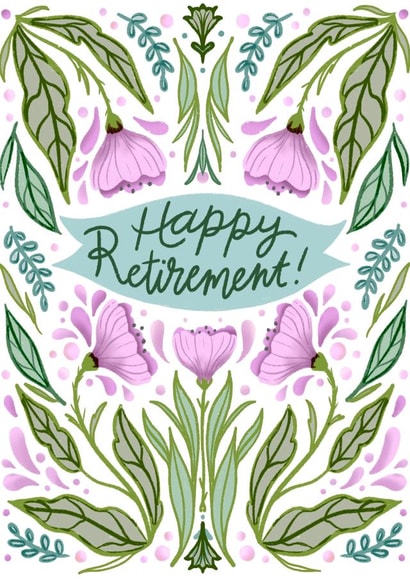 Floral Illustrated Retirement Card created by Fantastical Fun Shop
