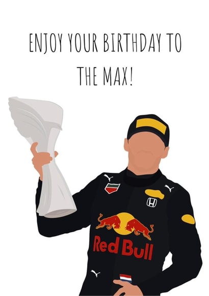Max Verstappen Birthday Card created by StudioNinePrints