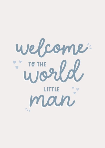 Welcome to the world little man new baby card created by Paper & Wool