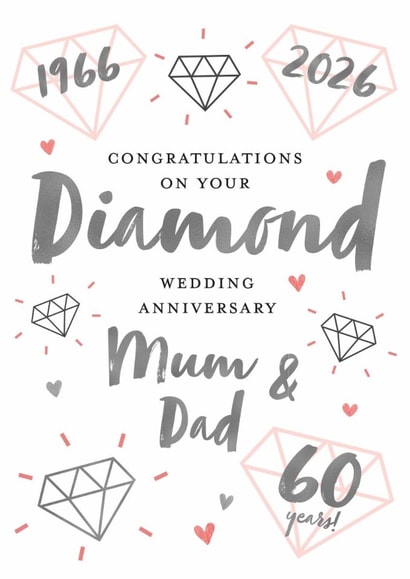 Diamond Wedding Anniversary Mum and Dad created by Juniper and Rose Studio