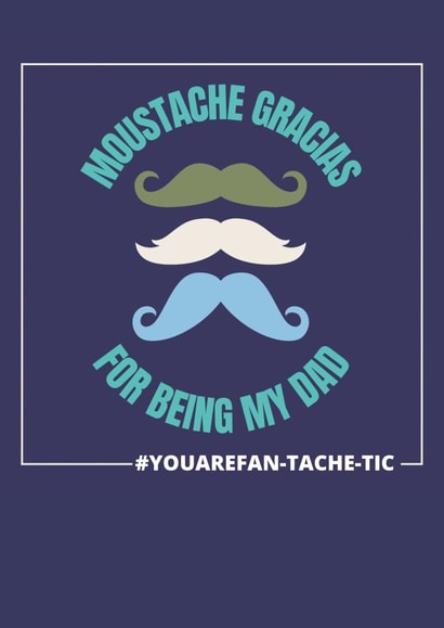Moustache Gracias Dad! created by Lorna Helen Prints