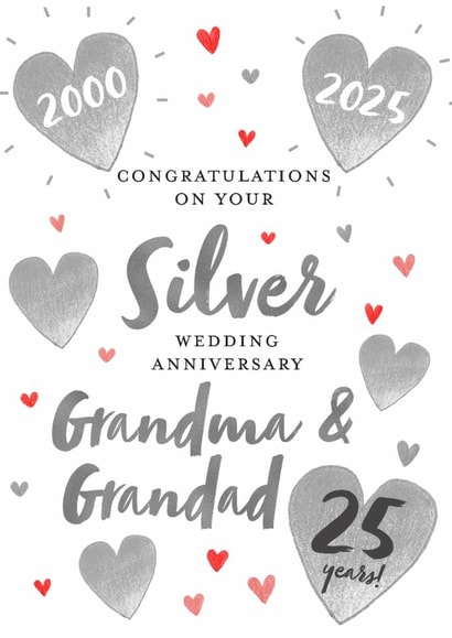 Silver Wedding Anniversary Grandma and Grandad created by Juniper and Rose Studio