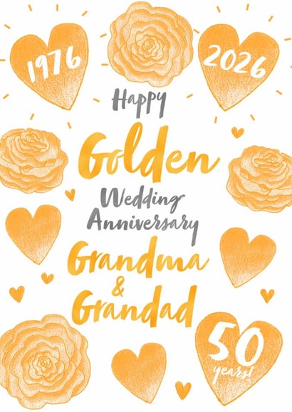 Golden Wedding Anniversary Grandma and Grandad created by Juniper and Rose Studio