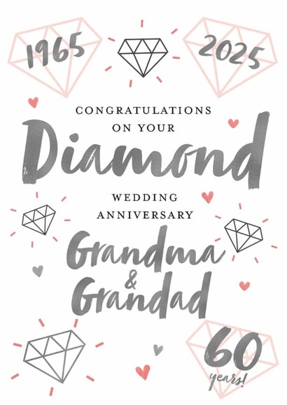 Diamond Wedding Anniversary Grandma and Grandad created by Juniper and Rose Studio