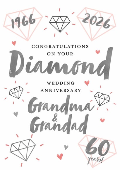 Diamond Wedding Anniversary Grandma and Grandad created by Juniper and Rose Studio