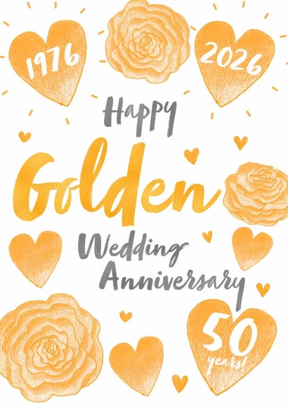 Golden Wedding Anniversary created by Juniper and Rose Studio