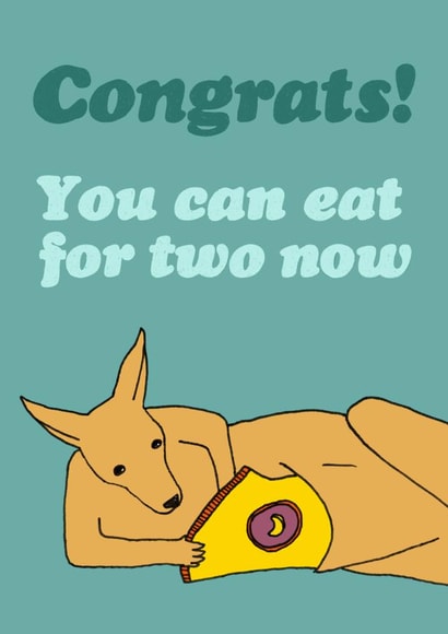 Funny Pregnant and Hungry Kangaroo created by Martina Scott