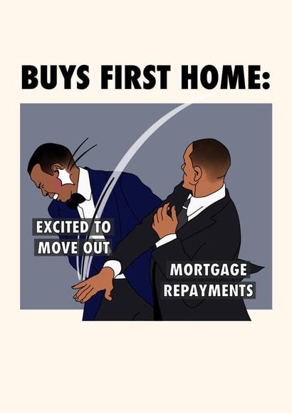 Will smith Chris rock oscars slap meme First home new house card created by The Girl Next Draw Cards