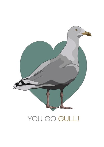 You Go Gull Mother's Day/Birthday card created by Masonillustration