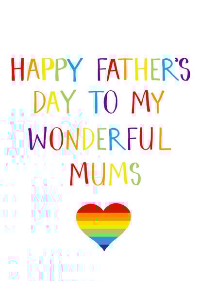 Lesbian mum fathers day card created by Naughty Nice