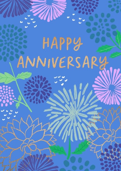 Pretty Exuberant Floral Happy Anniversary card created by patternmuse