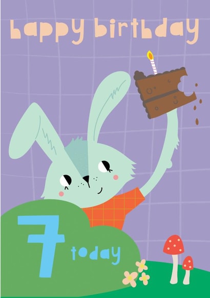 Happy 7th Birthday Bunny Rabbit created by Nelly's Treasures