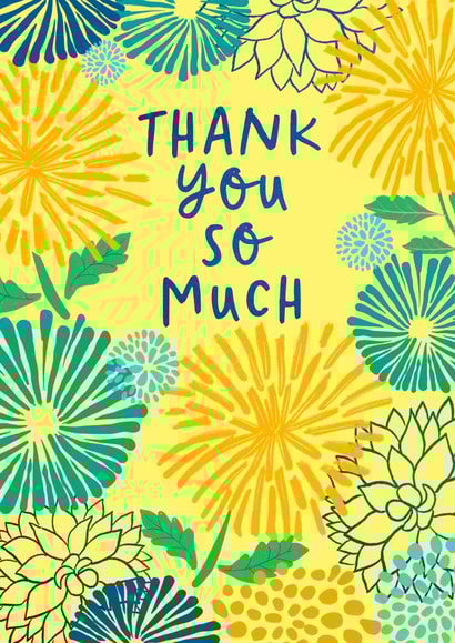 Thank You vibrant floral card created by patternmuse