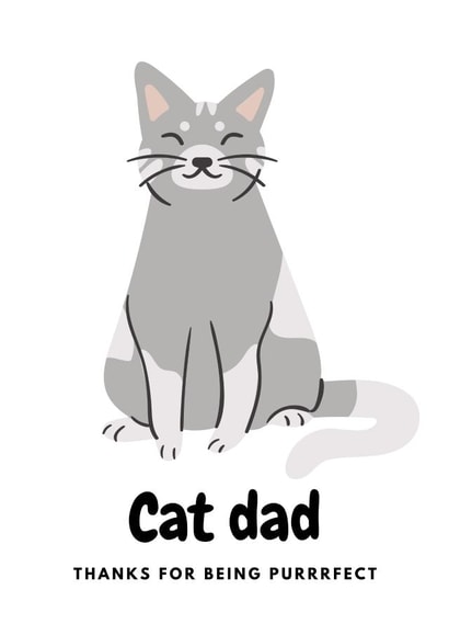 Cat dad Father's Day card created by The Sage Bird
