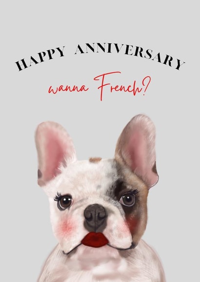 Frenchie anniversary card created by Shadan Designs