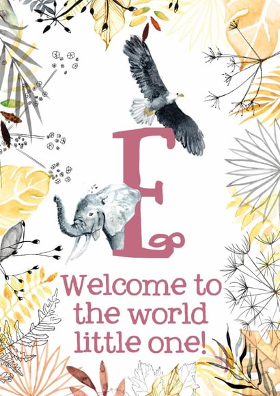 Gender Neutral Animal Themed New Baby for Name Beginning with E created by Kate Moby