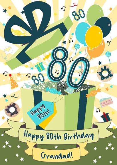 Happy 80th Birthday Card for Grandad created by Little Silverleaf