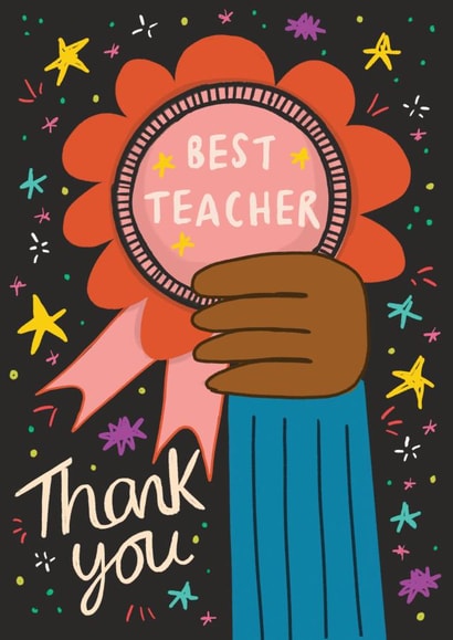 BEST TEACHER CARD  1001 created by NICHOLA COWDERY ILLUSTRATIONS 