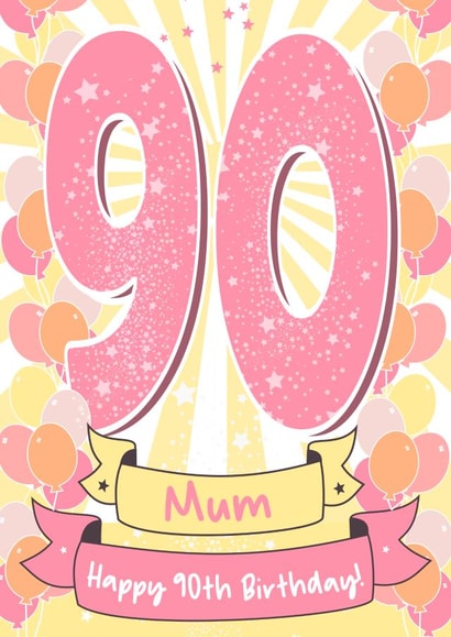Happy 90th Birthday Card Mum created by Little Silverleaf