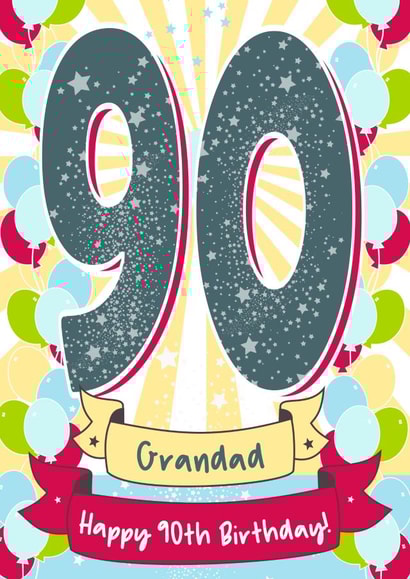 Happy 90th Birthday Card Grandad created by Little Silverleaf
