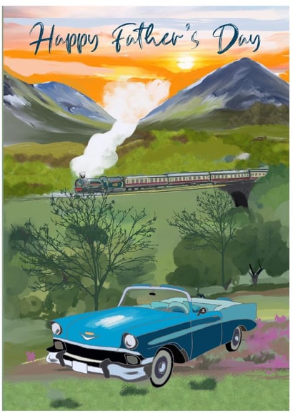 Happy Father’s Day classic car card created by Leanne Mullen