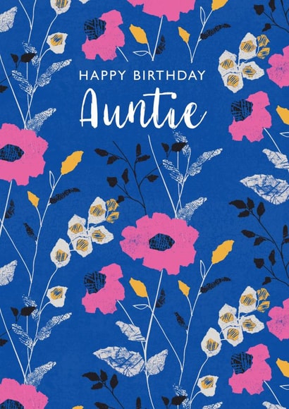 Collaged floral birthday card created by Rebecca Prinn