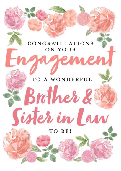 Floral Engagement Card - Brother and Sister in Law created by Juniper and Rose Studio
