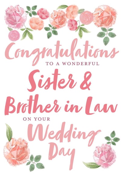 Sister & Brother in Law - On your wedding day created by Juniper and Rose Studio