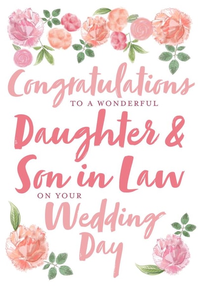 Floral Wedding Card - Daughter and Son in Law created by Juniper and Rose Studio