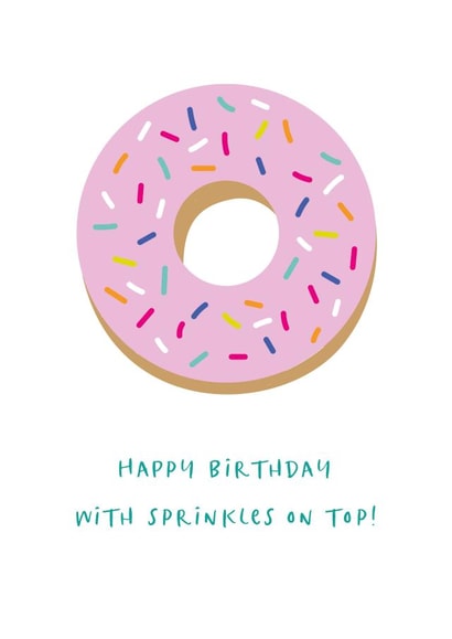 Happy Birthday Donut with sprinkles on top birthday card created by Megan Claire