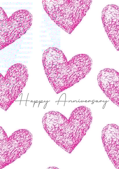 Anniversary card with pink hearts created by Cally T