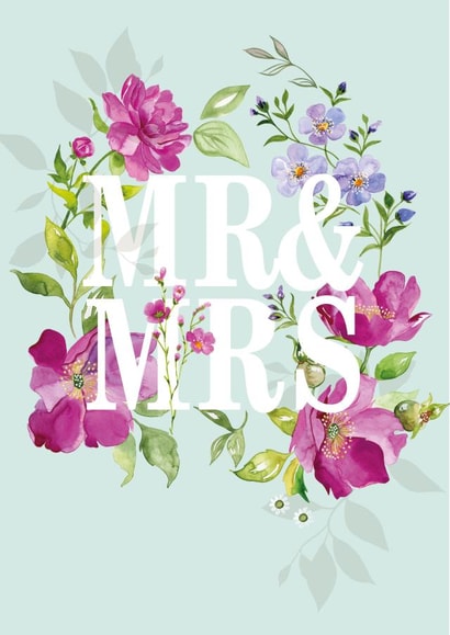 Mr & Mrs - Wedding day floral card created by Paula Rich