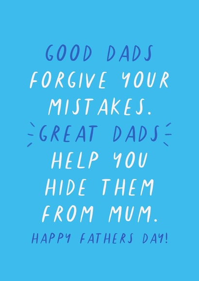 'Great dads...' Funny Joke Cheeky Fathers Day Pun Hilarious Humor created by Flourish Paperworks