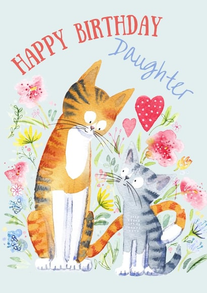 Daughter cat and kitten birthday card created by Kate Garrett