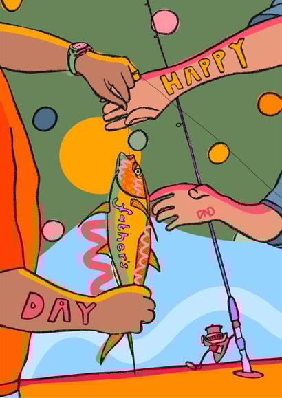 Fishing father's day card created by Freya Niamh Design