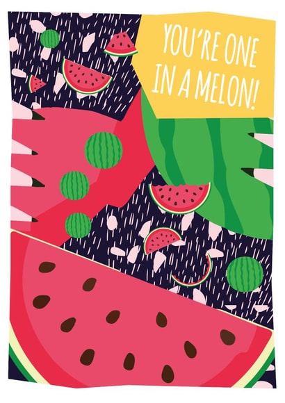 You're one in a melon! Thank you card. created by Kurly Creative