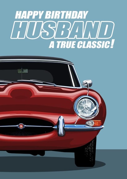 Classic Sports Car Birthday Card For Husband. created by RetroMotion Artwork